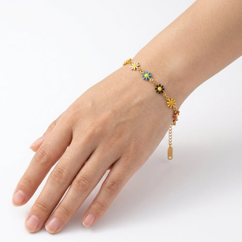 Buntes Flora Armband 18 Karat vergoldet