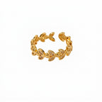 Filigraner Blätter Ring Gold mit Zirkonia 18K vergoldet