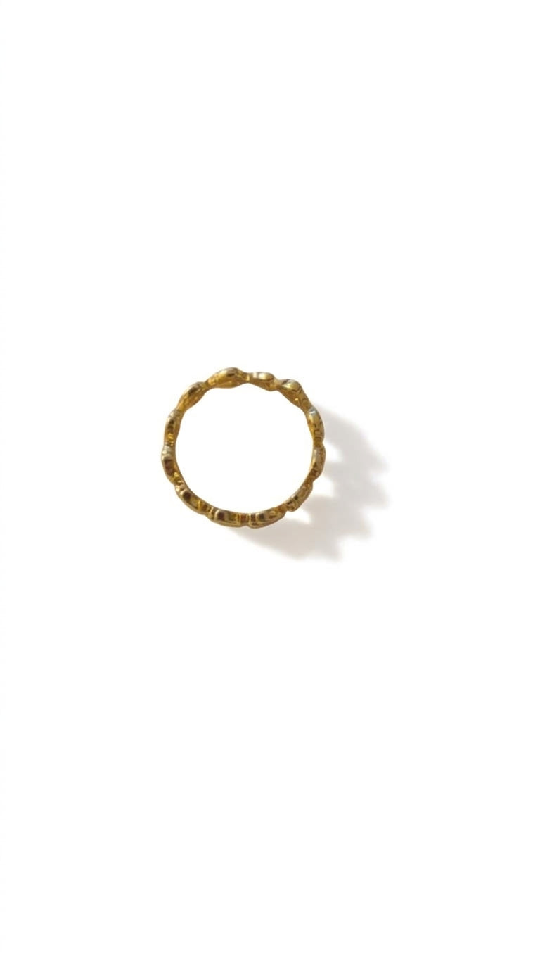 Filigraner Blätter Ring Gold mit Zirkonia 18K vergoldet