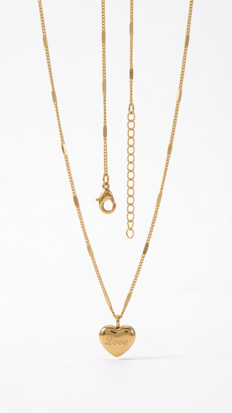 Goldene Herzkette Love 18k vergoldet