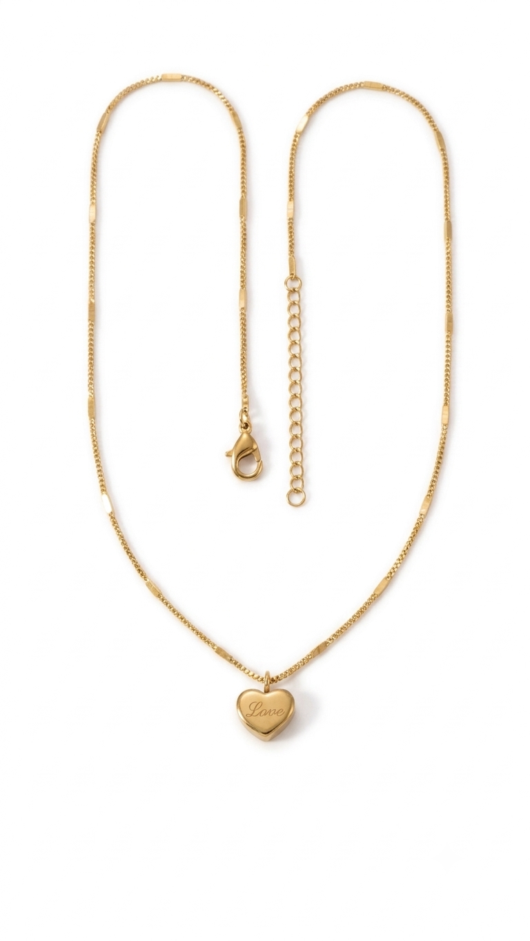 Goldene Herzkette Love 18k vergoldet
