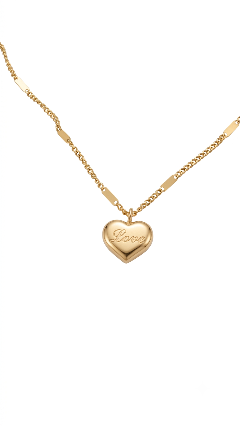 Goldene Herzkette Love 18k vergoldet