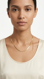 Herringbone Halskette 18k vergoldet