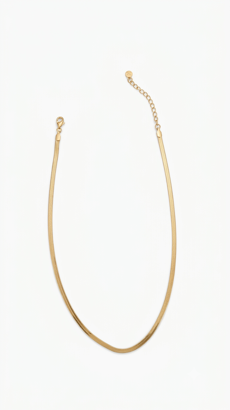 Herringbone Halskette 18k vergoldet
