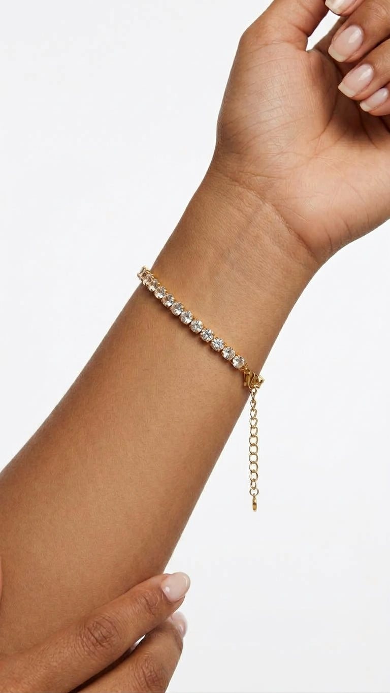 Iced out Armband 18K vergoldet
