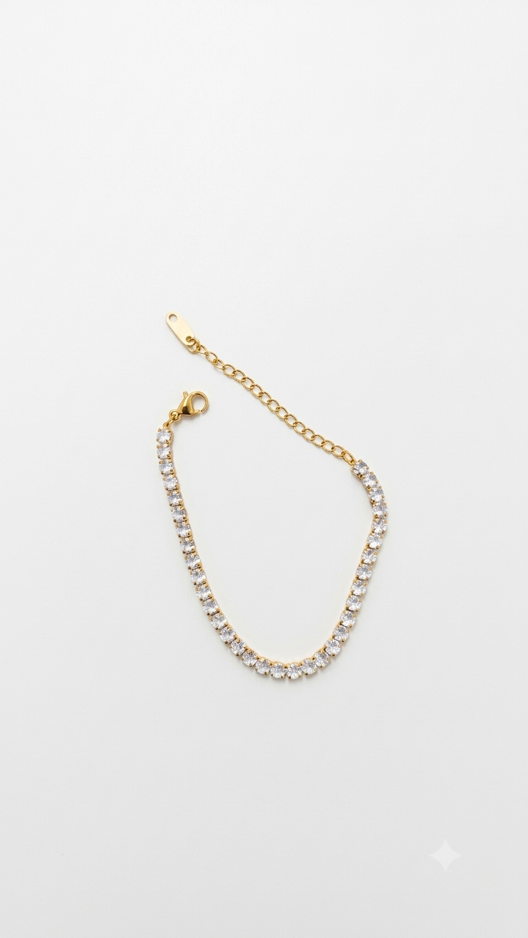 Iced out Armband 18K vergoldet