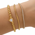 Kugelarmband Herz Zirkon Anhänger