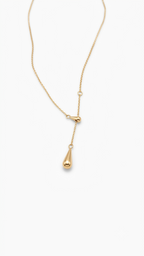 Lariat Halskette Tropfenanhänger 18k vergoldet