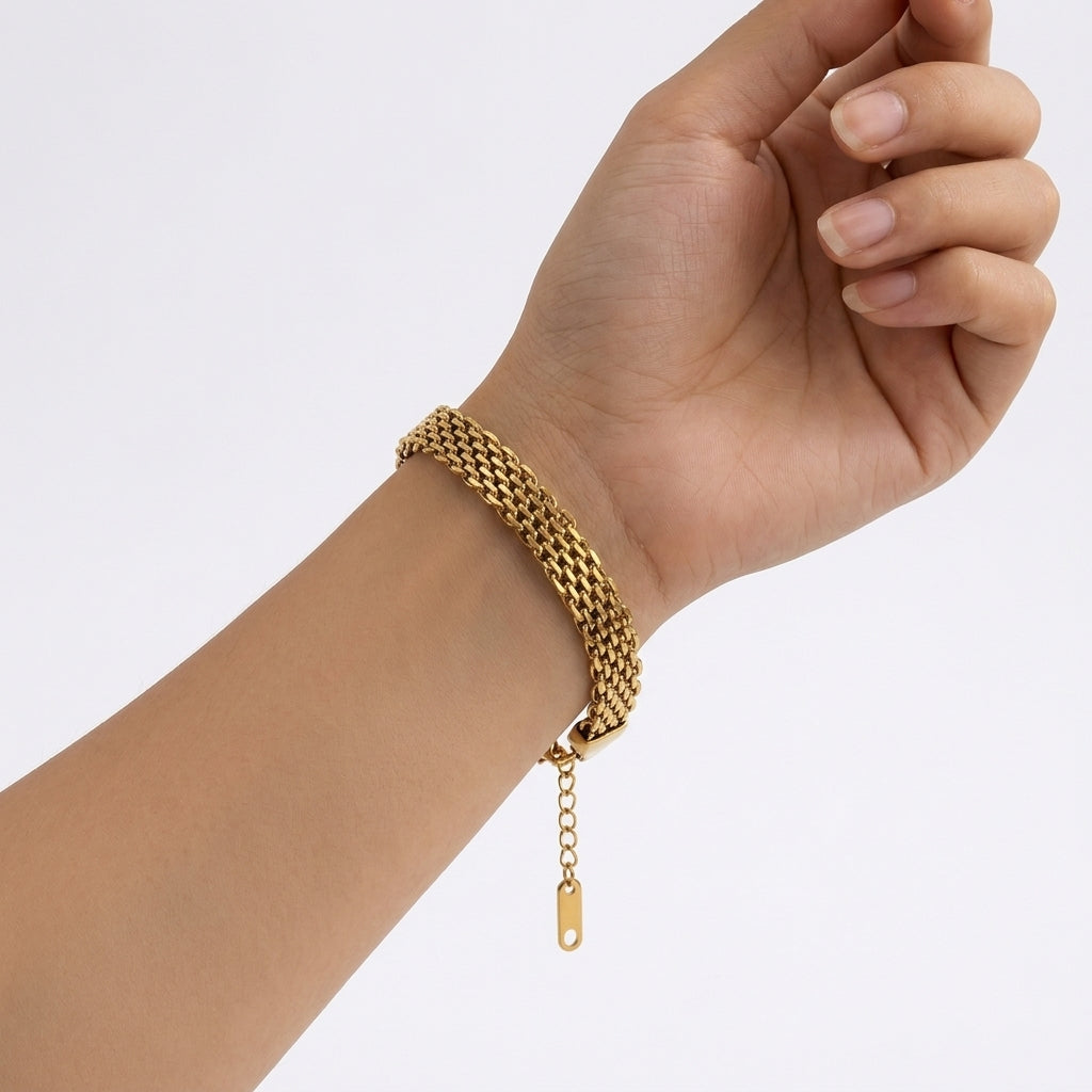 Mesh-Armband 18K vergoldet
