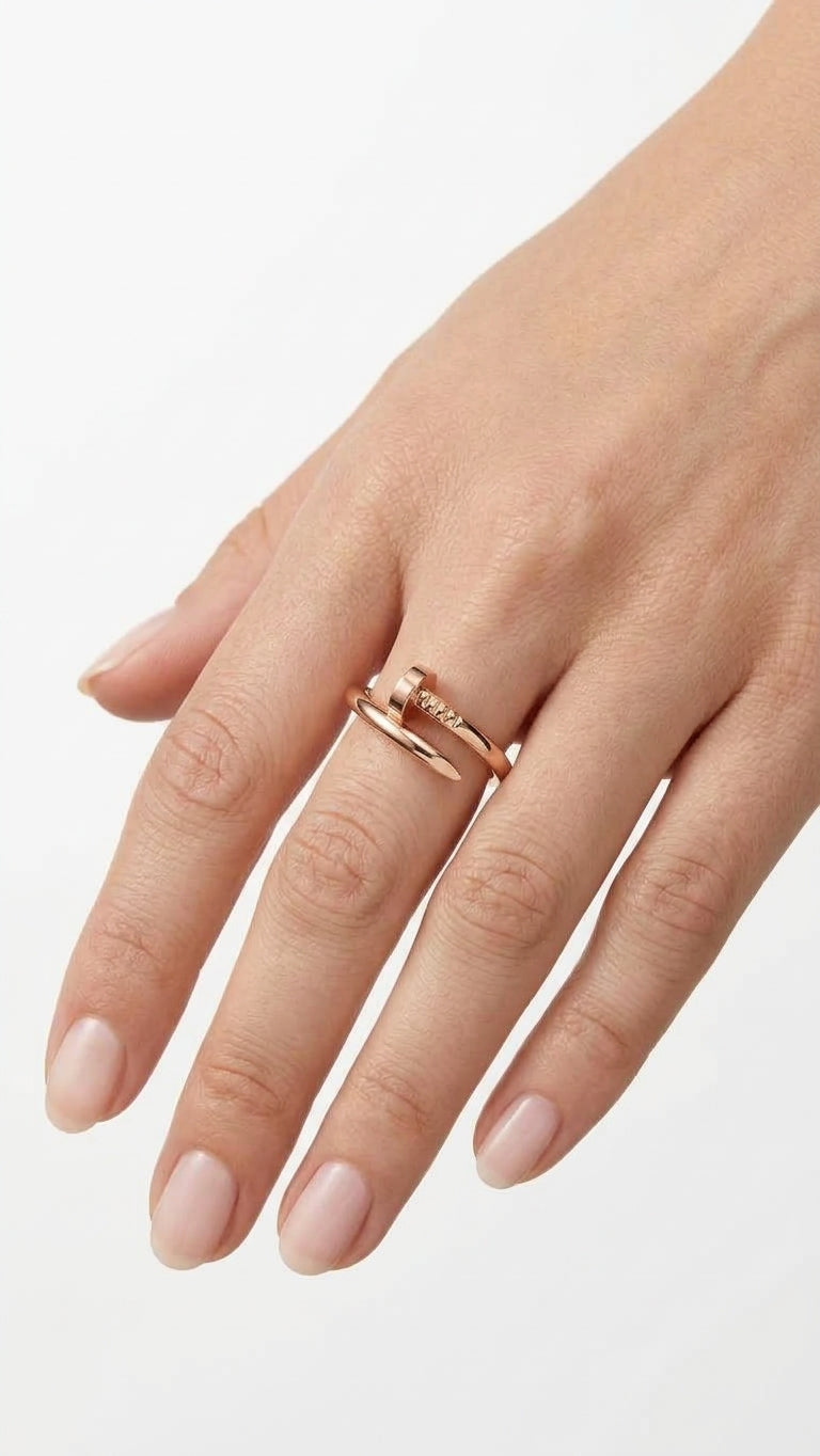 Nagel-Ring 18K vergoldet