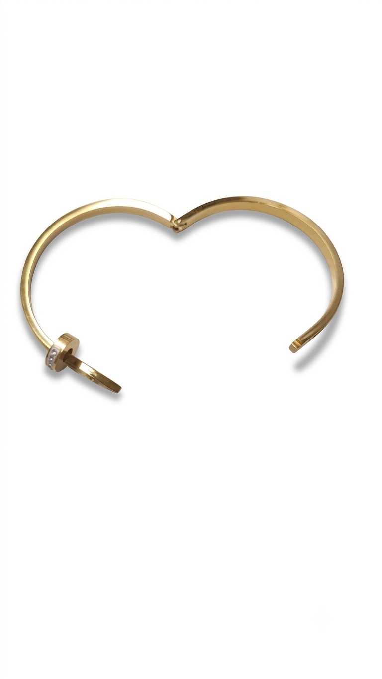 Nagel Zirkonia Armreif 18K vergoldet
