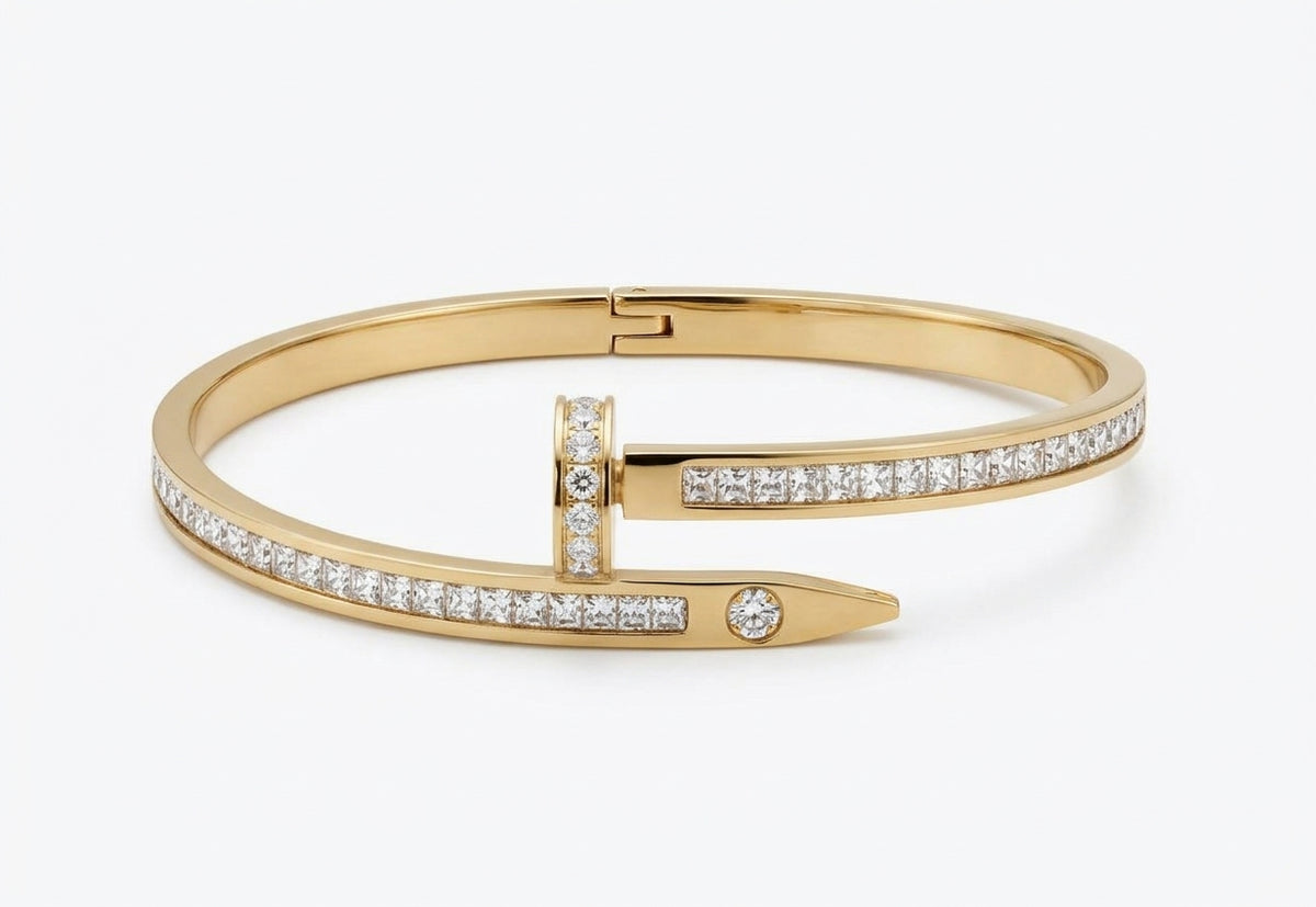 Nagel Zirkonia Armreif 18K vergoldet