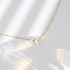 Perlmutt optik Blütenanhänger Halskette 18k vergoldet