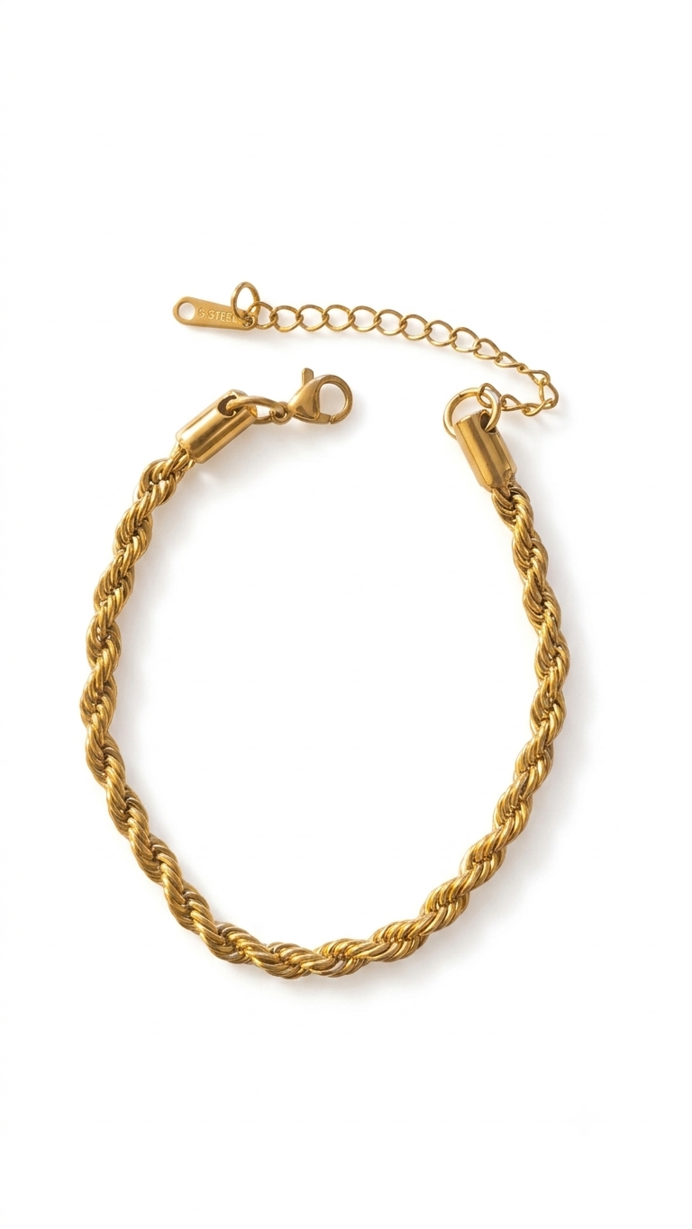 Rope Chain Bracelet Gold 18k vergoldet