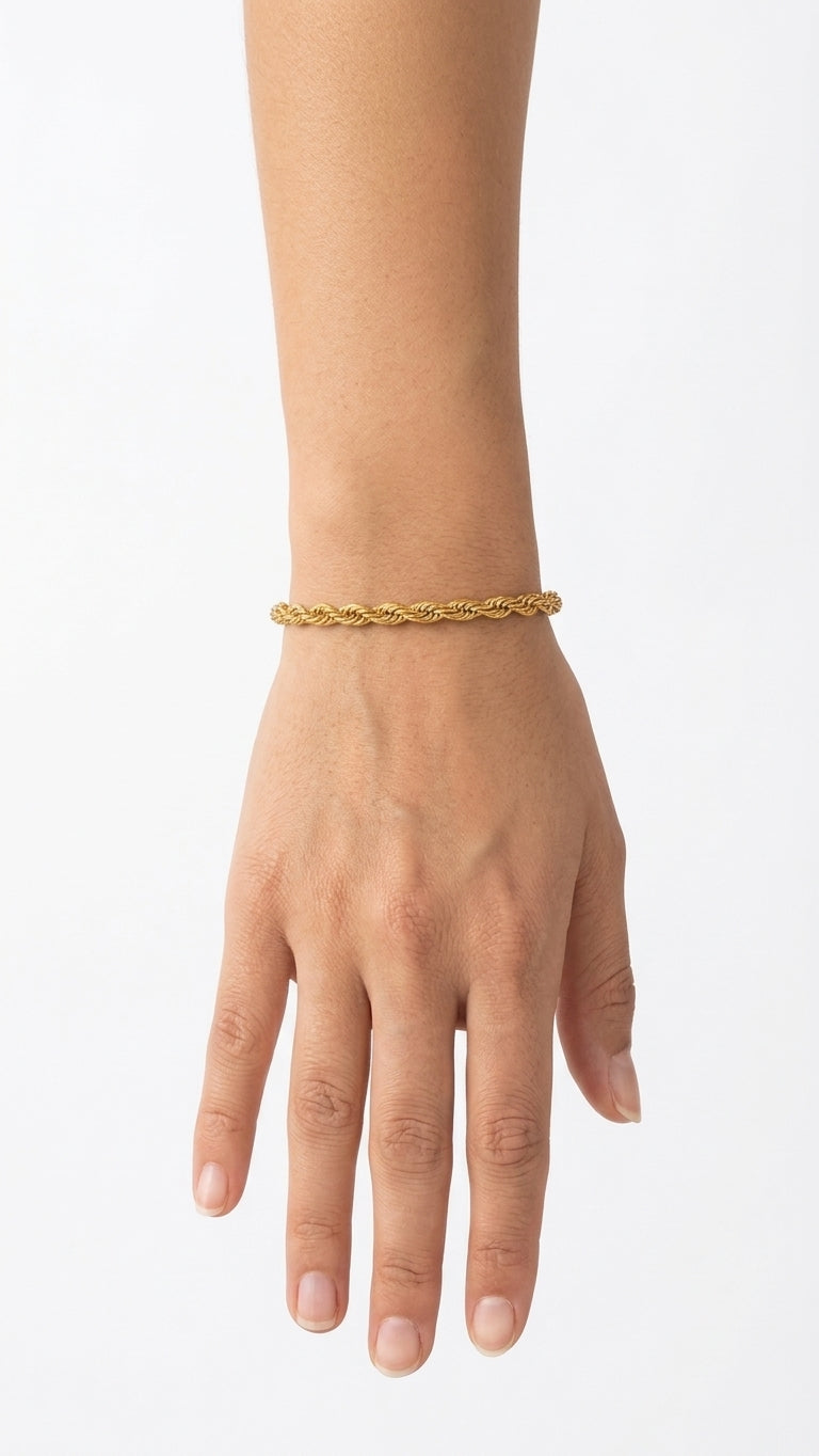 Rope Chain Bracelet Gold 18k vergoldet