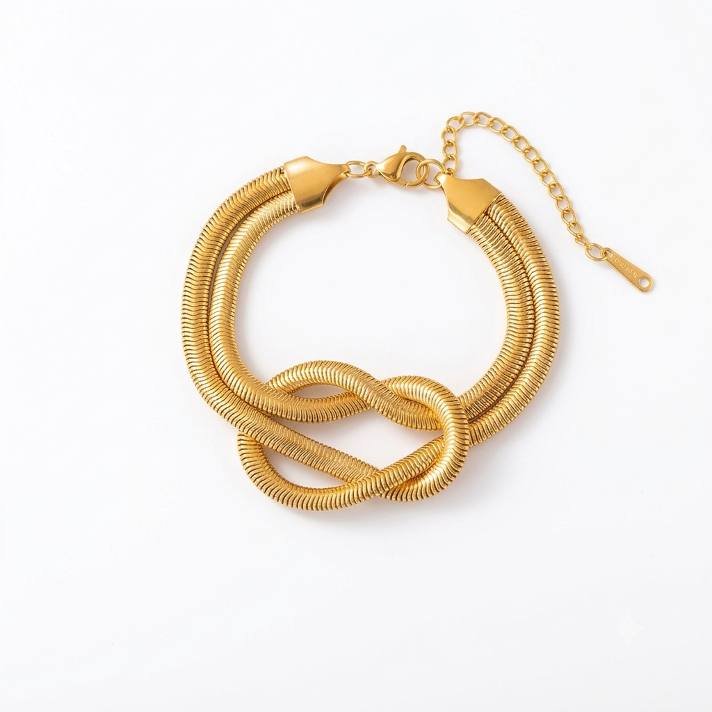 Schmuck-Set Knoten der Ewigkeit 18K vergoldet