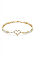 Zirkonia Herz Armband 16K vergoldet