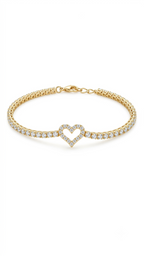 Zirkonia Herz Armband 16K vergoldet